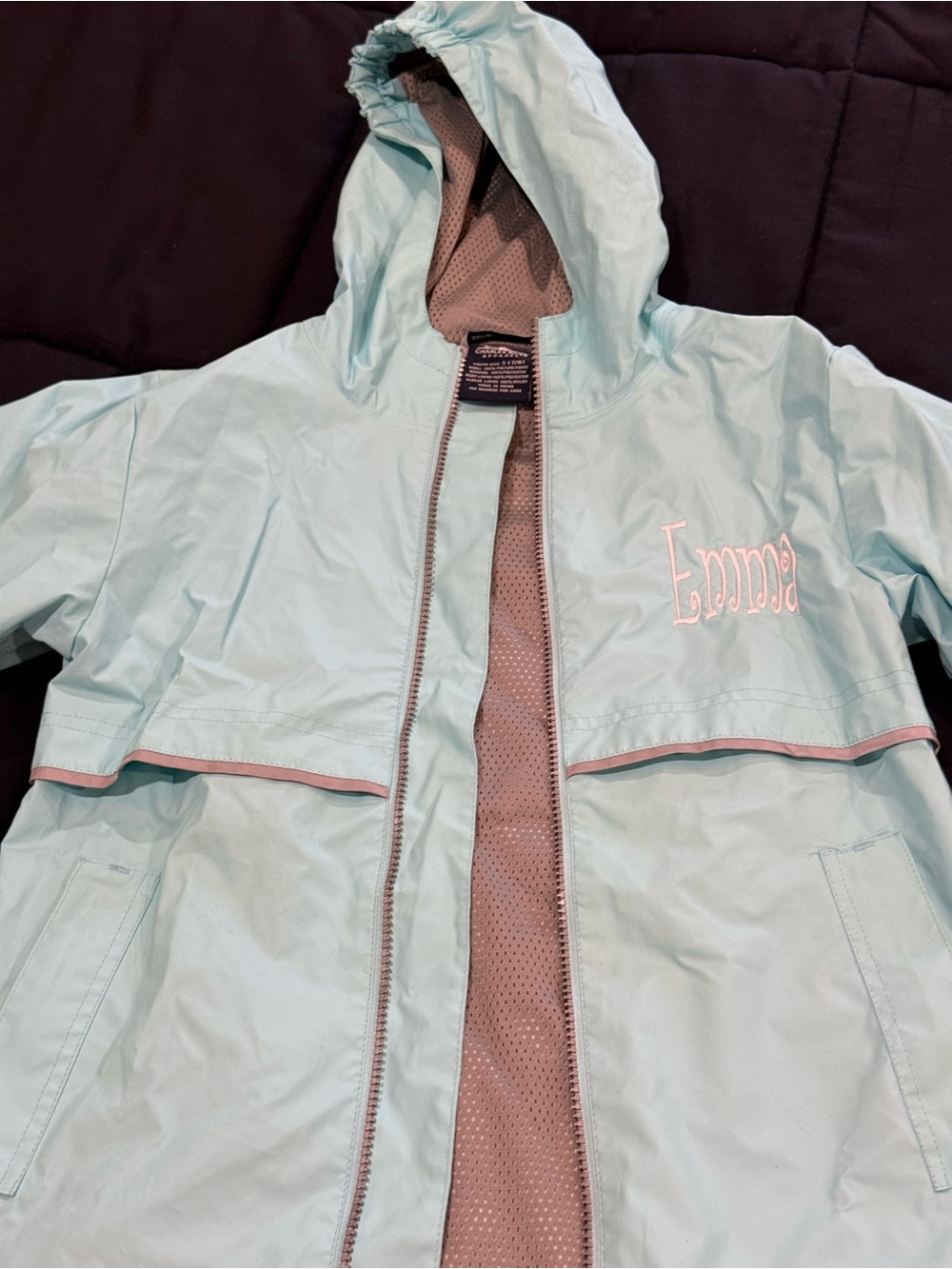 Charles River Girls Rain Jacket Youth Small 7/8. Personalized “Emma”
